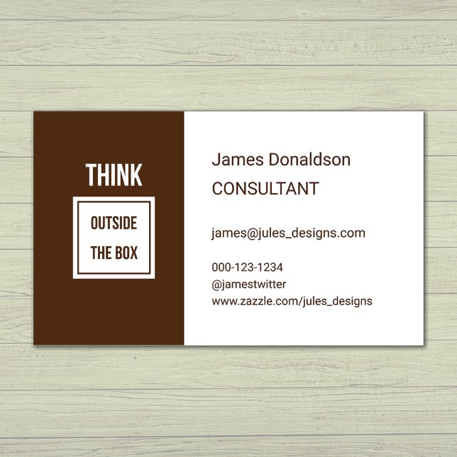 Cartão De Visita Noivo-castanho-castanho, consultor profissional (Criador carregado)