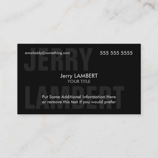 Cartão De Visita Nom Propre Preto (Frente)