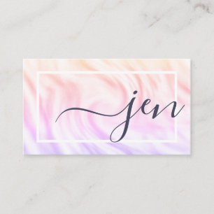 Cartão De Visita Nome da Caligrafia de Aquarela Elegante