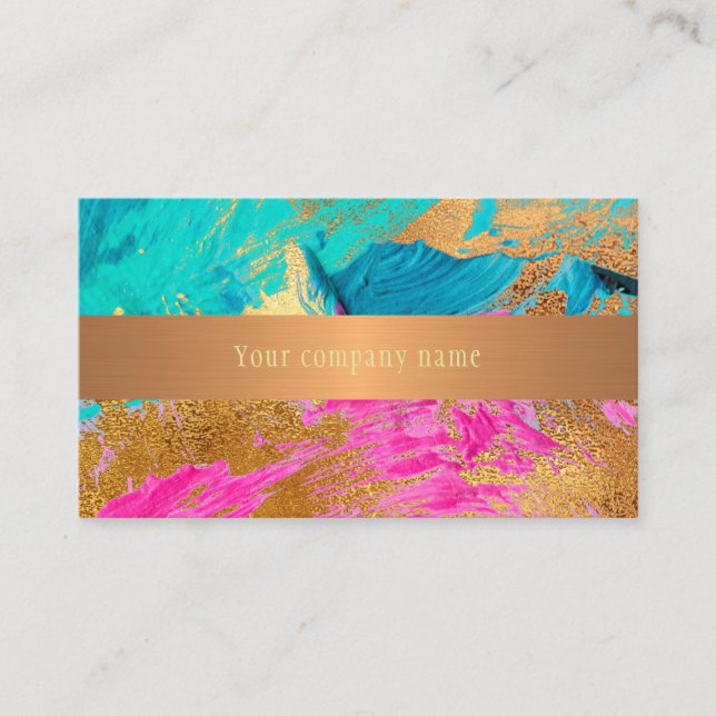 Cartão De Visita Nome da empresa abstrato de pintura moderna de our (Frente)