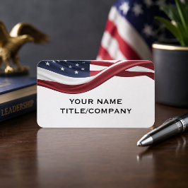 Cartão De Visita Nome da Empresa da Bandeira Ondulante Americana