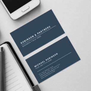 Cartão De Visita Nome da empresa minimalista no Rustic Blue