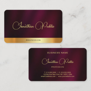 Cartão De Visita Nome de Script Dourado Elegante Moderno Texto Luxo