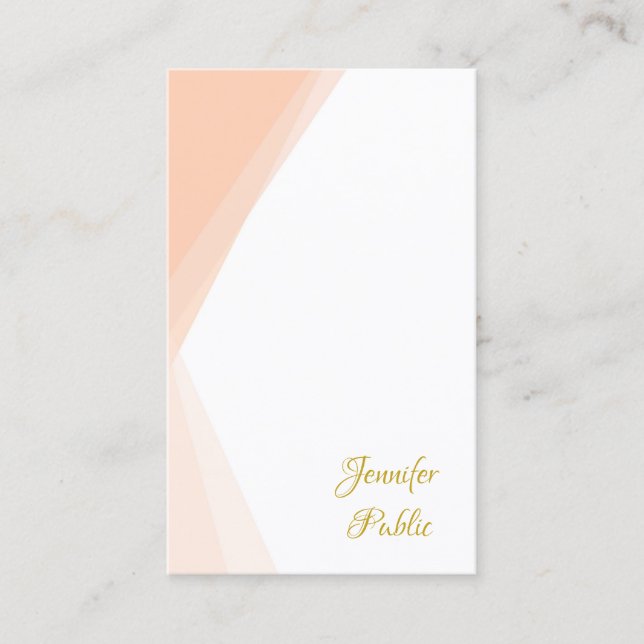 Cartão De Visita Nome de Script Dourado Manuscrito Modelo Professio (Frente)