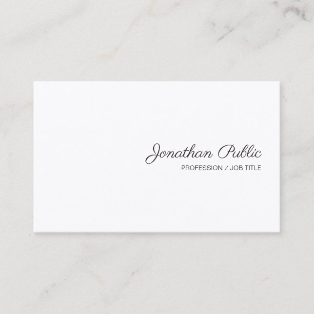 Cartão De Visita Nome de Script Manuscrito Simples Modelo Moderno (Frente)