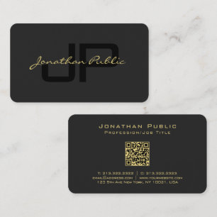 Cartão De Visita Nome de Texto Dourado do luxo Script Premium Silk