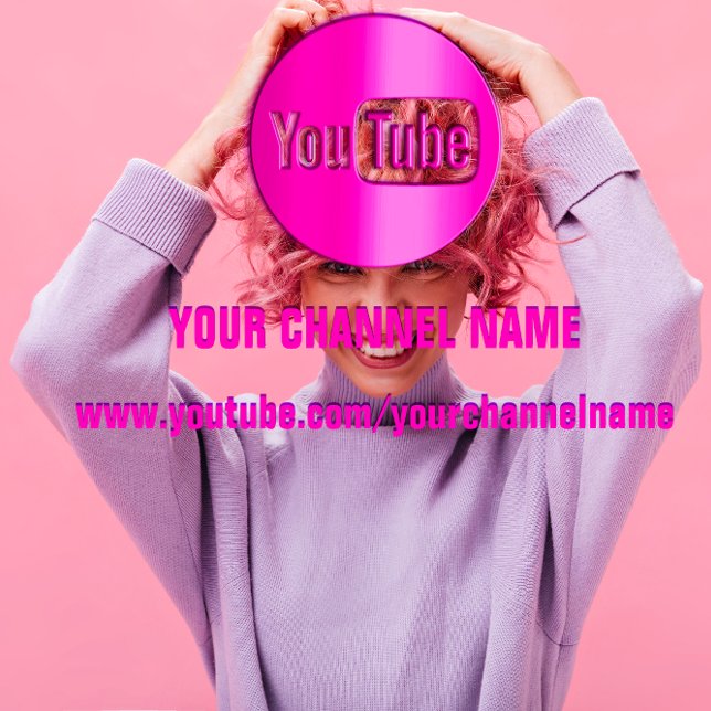 CARTÃO DE VISITA NOME DO CANAL YOUTUBER LOGO QR CODE PINK BRANCO (CHANNEL NAME YOUTUBER LOGO QR CODE PINK WHITE BUSINESS CARD )