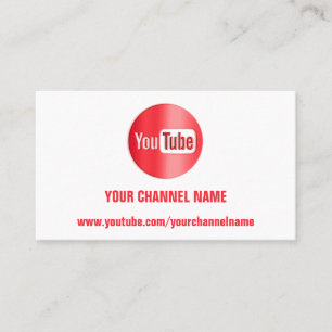 CARTÃO DE VISITA NOME DO CANAL YOUTUBER LOGOTIPO CÓDIGO QR VERMELHO