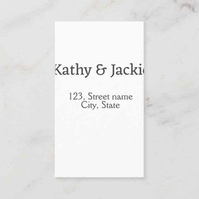 Cartão De Visita Nome do casal preto branco endereço simples da cid (Frente)