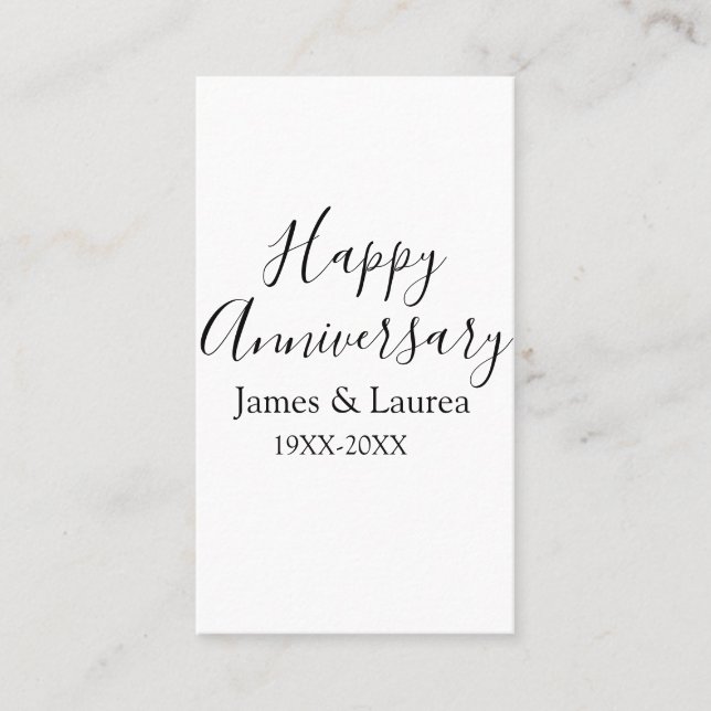 Cartão De Visita Nome do casamento do aniversário feliz data ano si (Frente)