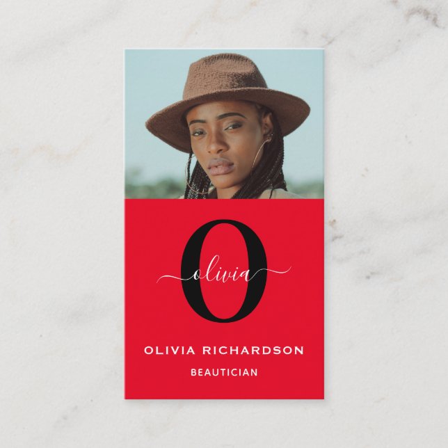 Cartão De Visita Nome do Script do Monograma - Ordem de Produção Br (Frente)