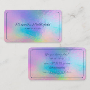 Cartão De Visita Nome do Script Makeup Artist Holographic