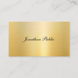 Cartão De Visita Nome Dourado Elegante de Manuscrito Moderno Faux