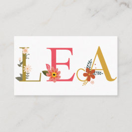 Cartão De Visita Nome Elegante Elegante Embroiderado LÉA