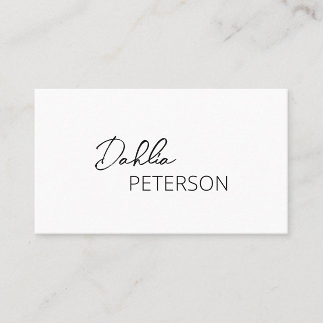 Cartão De Visita Nome Elegante Simples Moderno (Frente)