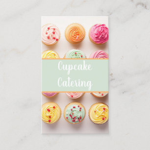 Cartão De Visita nome individual da padaria de cupcakes coloridos