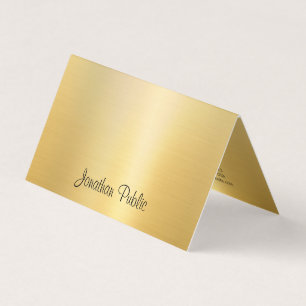 Cartão De Visita Nome manuscrito Dourado Modern Professional Elegan