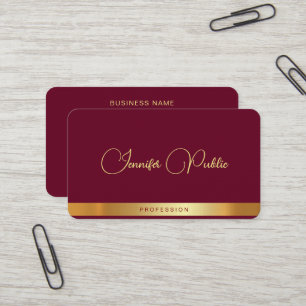 Cartão De Visita Nome Manuscrito em Texto Dourado Luxo Premium Line