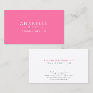 Cartão De Visita Nome Minimalista   Tipo de fonte Sans Serif   Rosa