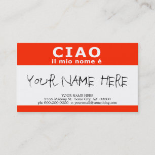 Cartão De Visita Nome mio e do CIAO IL