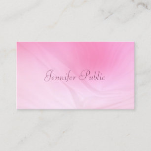 Cartão De Visita Nome Moderno de manuscrito de Modelo rosa elegante