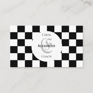 Cartão De Visita Nome Personalizado do Chess Lover Inicial