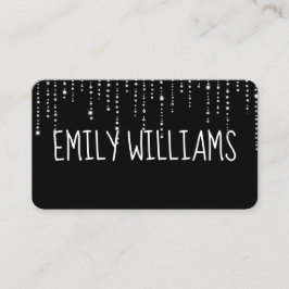 Cartão De Visita Nome Personalizado em Preto com Ouros