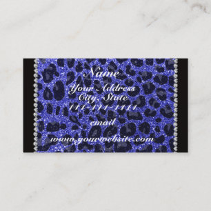 Cartão De Visita Nome personalizado impressão leopardo azul neon