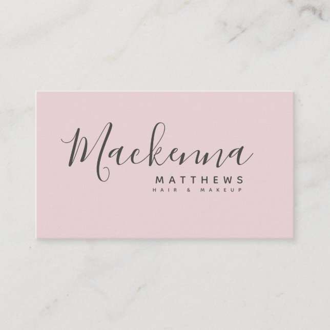 Cartão De Visita Nome Personalizado Moderno Elegante Blush Pink Sal (Frente)