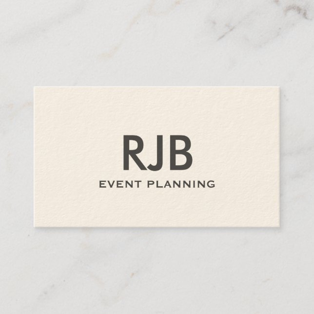 Cartão De Visita Nome Personalizado Monograma Creme de Assinatura P (Frente)