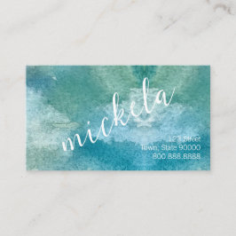 Cartão De Visita Nome Personalizado Simples AzulVerde Moderno