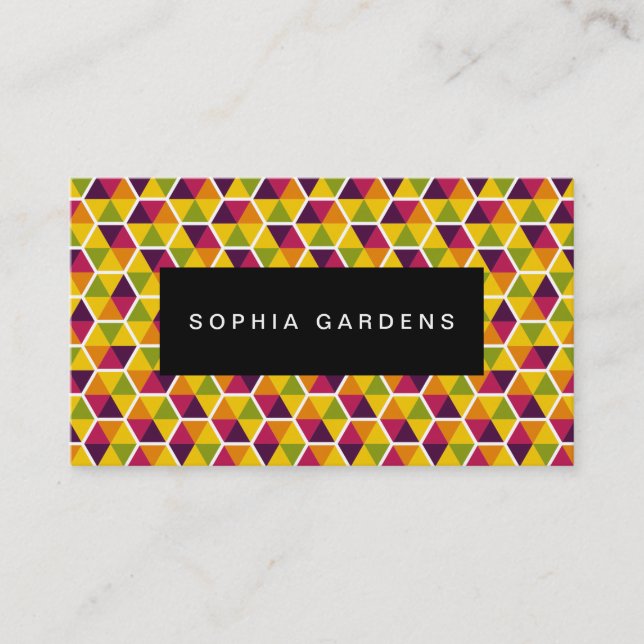 Cartão De Visita Nome Plate - Padrão Hexágono 01 (Frente)