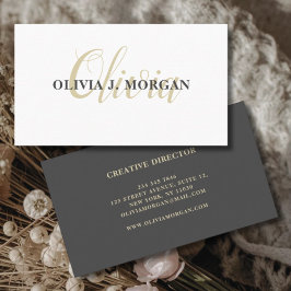 Cartão De Visita Nome profissional mínimo do logotipo de script mod