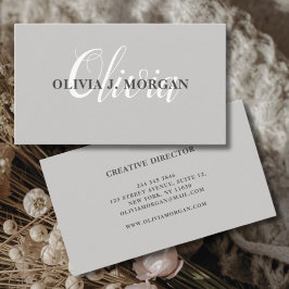 Cartão De Visita Nome profissional mínimo do logotipo de script mod