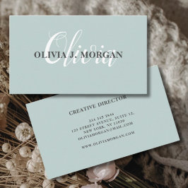 Cartão De Visita Nome profissional mínimo do logotipo de script mod