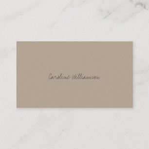 Cartão De Visita Nome Rascunho Minimalista Contemporâneo Tan Brown