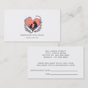 Cartão De Visita Nome Veterinário do Logotipo do Stetoscope de Cães