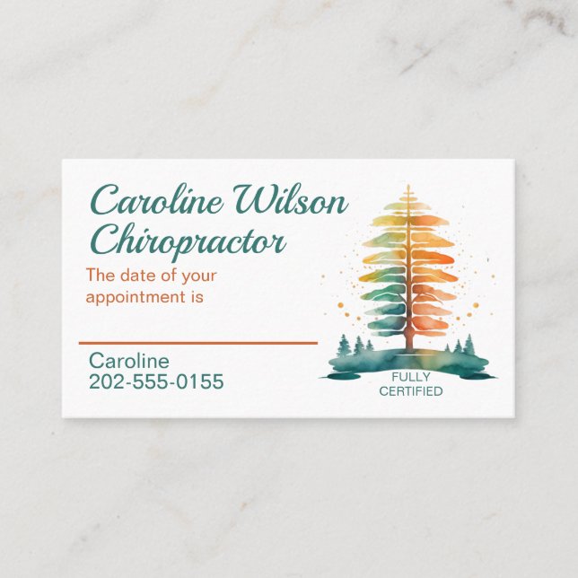 Cartão De Visita Nomeação de Fisioterapeutas Chiropactor Osteopath (Frente)