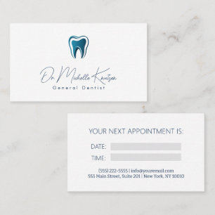 Cartão De Visita Nomeação Dental Profissional de Dentista Branco Az