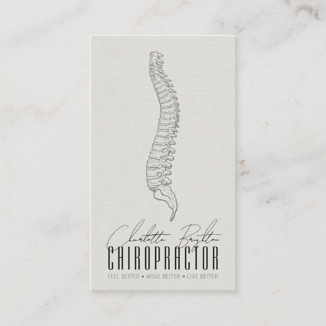 Cartão De Visita Nomeação Do Chiropracador Da Coluna Anatômica E (Frente)