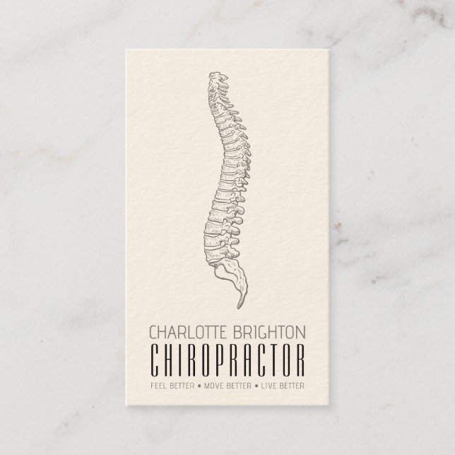 Cartão De Visita Nomeação Do Chiropracador Da Coluna Anatômica E (Frente)