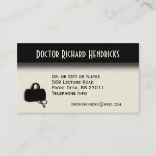 Cartão De Visita Nomeação do Gabinete de Médicos no Verso