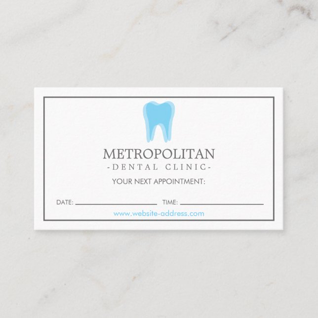 Cartão De Visita Nomeação do logotipo Dentista Moderno Clássico (Frente)