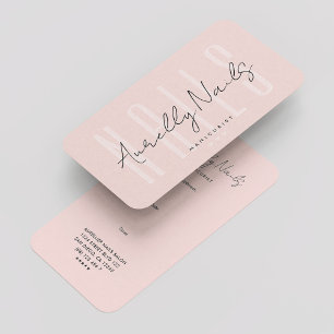 Cartão De Visita Nomeação Moderna Rosa-Rosa Manicurista de Nail