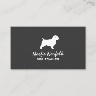 Cartão De Visita Norfolk Terrier Cachorro Raça Silhouette