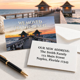 Cartão De Visita Nós nos mudamos para Beach Naples Pier Flórida