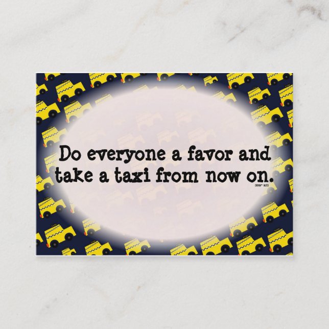 Cartão De Visita Nota de Estacionamento Engraçado (Frente)
