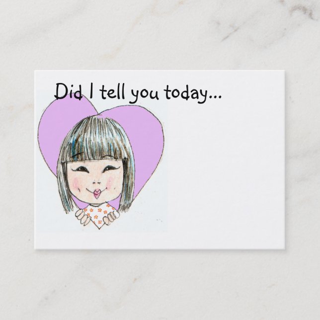 Cartão De Visita Nota do amor da lancheira - personalizada (Frente)