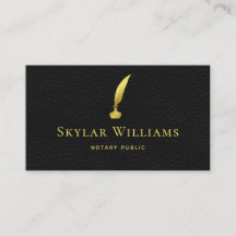 Notário de Couro Falso Preto e Dourado Profissiona