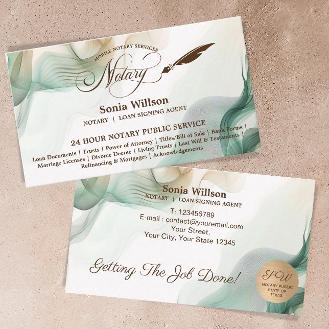 Cartão De Visita Notário móvel e agente de assinatura de empréstimo (Criador carregado)